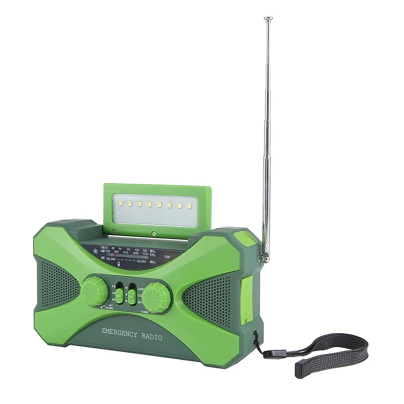 B48B-5200Mah Emergency Radio, Solar Hand Crank Radio Portable Radio With Phone Charger LED Flashlight Outdoor Emergency